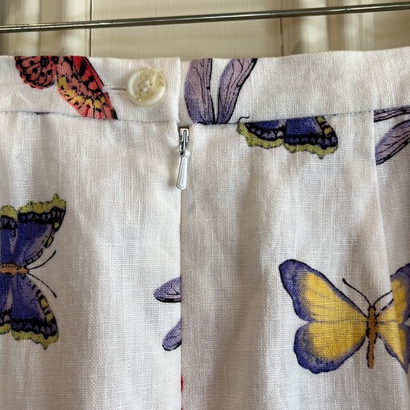 Talbots butterfly pattern linen skirt . - Picture 4 of 11